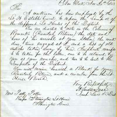 Letter from Office of Inspepction of Lights
