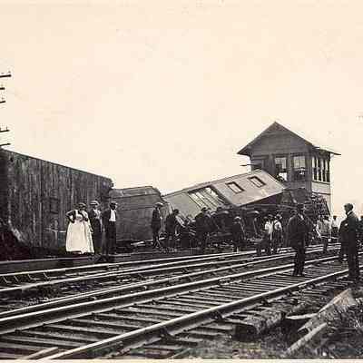 Train wreck at junction, Stonington CT