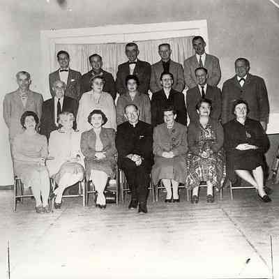 Father Loftus and friends, St. Mary's Hall(?), Stonington CT