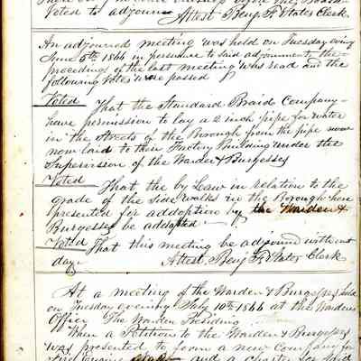 Stonington Borough Warden & Burgess Meeting Minutes, 1837-1866