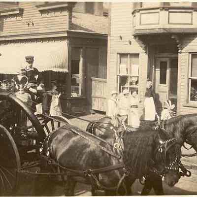 Horse drawn Fire Engine, Water Street, Stonington CT