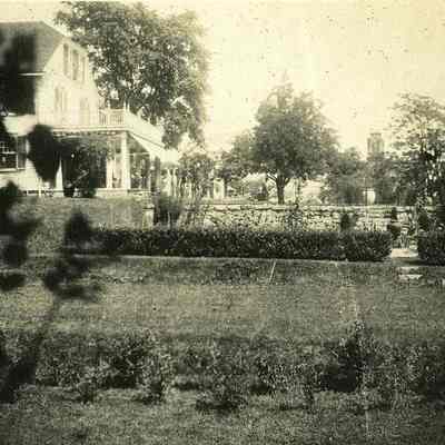 Side garden looking towards house at "The Hill"