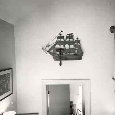 Ship model over stairways