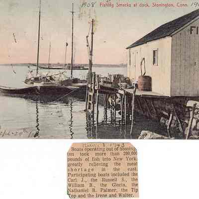 Fishing Smacks at dock, Stonington CT