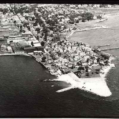 Aerial photo of Stonington from southwest of the end of the Point