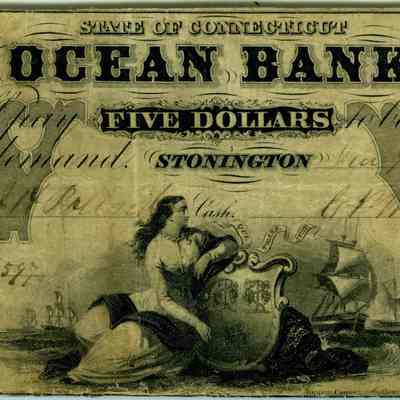 Five dollar note issued by Ocean Bank