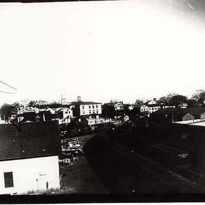 Homes in the borough (can't tell where) with Congregational Church in background, Stonington CT