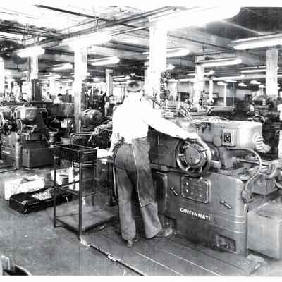 Worker at Milling Machine, 1940s