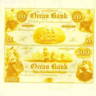 Copy of plate for Ocean Bank $20.00 and $100.00