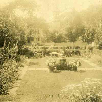 Looking south at garden at "The Hill"