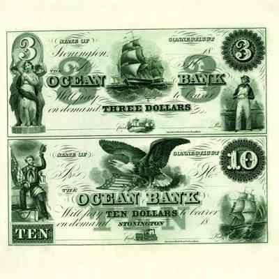 Copy of Ocean Bank Note Plate $3.00 and $10.00