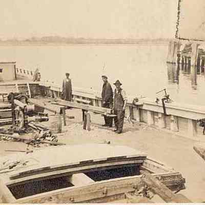 Work on the deck of the Charlotte Miller