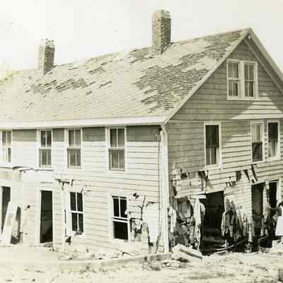 House with severe damage
