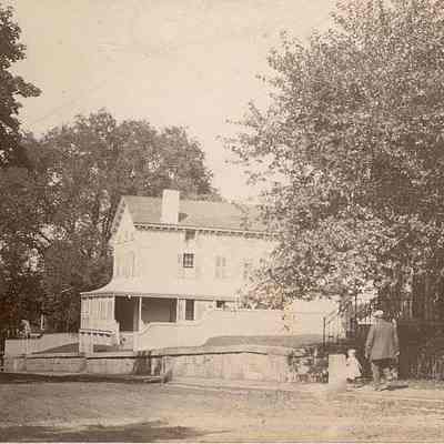 Main Street looking north with St. Mary's Rectory on right, Stonington CT