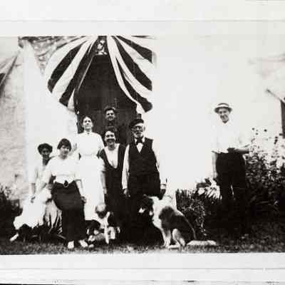 Family photograph outside lighthouse