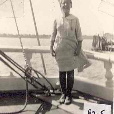 Dorothea Hewitt on deck of the Draper