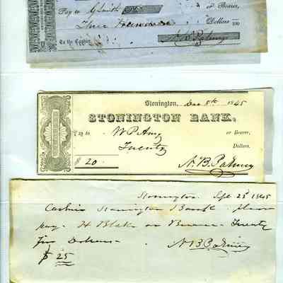 19 Checks or Chits signed by N. B. Palmer