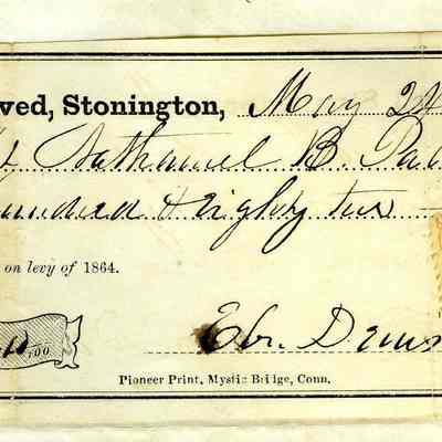 Receipt for Town taxes to Nathaniel B. Palmer