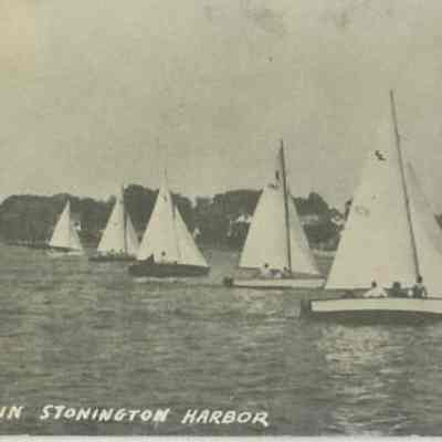 Racing in Stonington Harbor Steamer "Massachusetts"