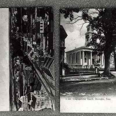 Bird's Eye View of Stonington Looking East; Congregational Church