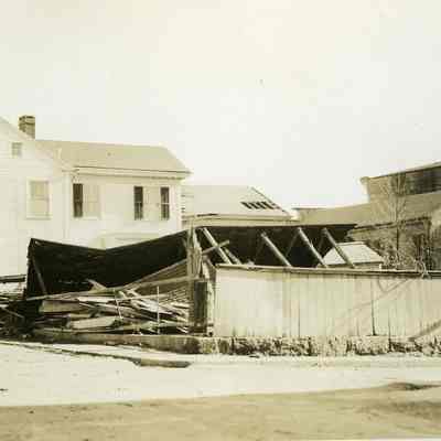 Destroyed and upright houses