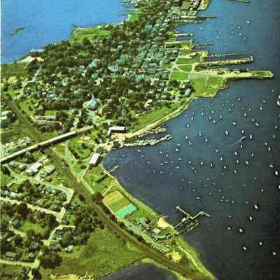 Aerial view of Stonington borough looking south