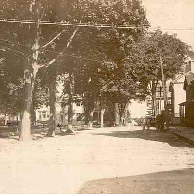 High Street facing east with Wadawanuck Park on left, Stonington CT
