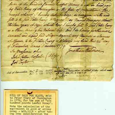 Bill of sale for slave