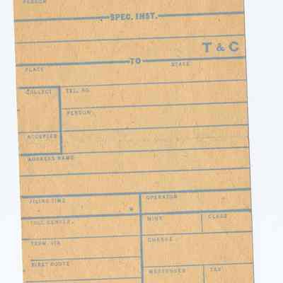 Telephone Operator Form, Bell