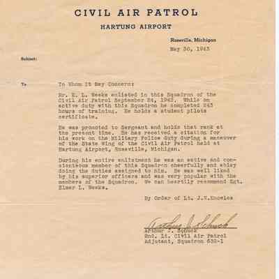 Civil Air Patrol Letter