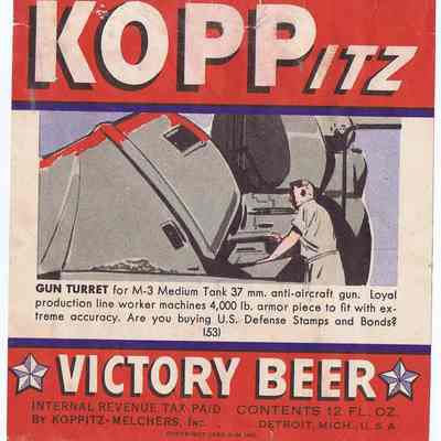 Koppitz Victory Beer label #53 M3 Turret
