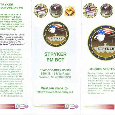 Stryker Family of Vehicles, Info Sheet
