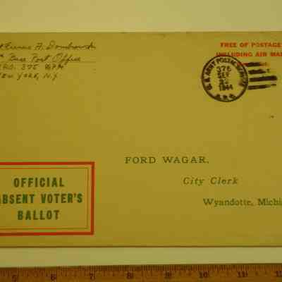 Michigan Absent Voter Ballot Envelope