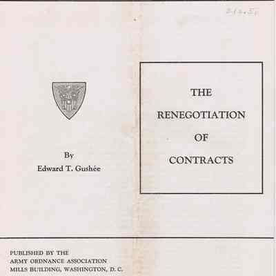 The Renegotiation of Contracts, Army Ordnance 1943