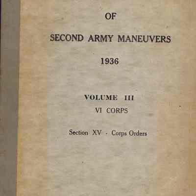 Report of Second Army Maneuvers 1936