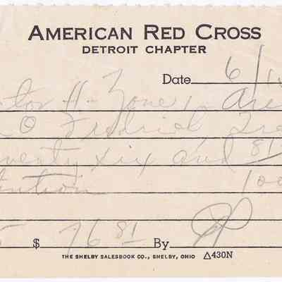 American Red Cross Check Receipt