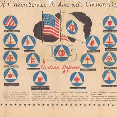 Civil Defense emblem news article