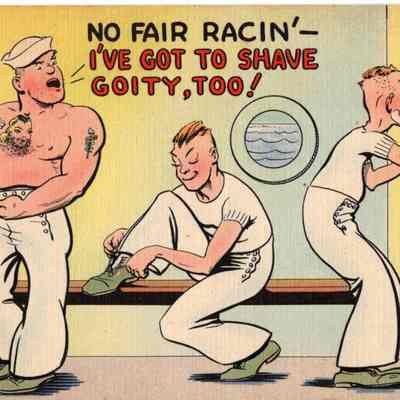 WWII Postcard, Navy theme