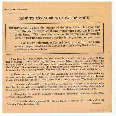 How to Use Your Ration Book