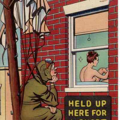 WWII postcard, humor