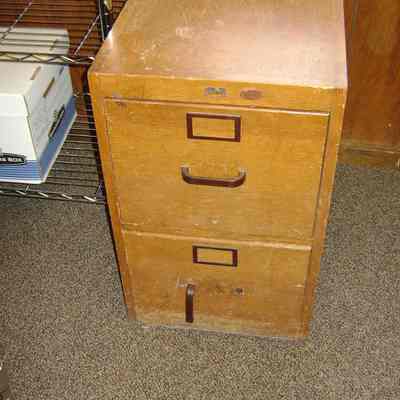 Wooden 2 drawer file cabinet