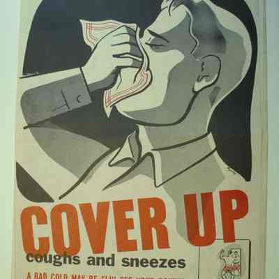 WWII Safety Poster, Cold and Flu