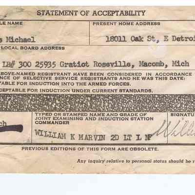 Statement of Acceptability into Service