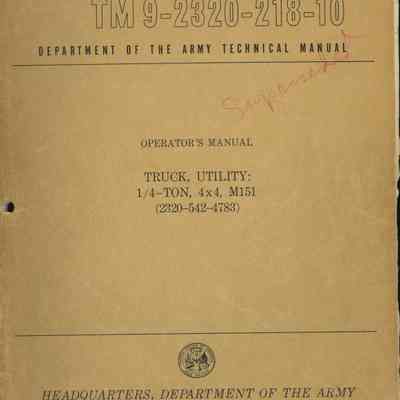 Operators Manual, M151 1960