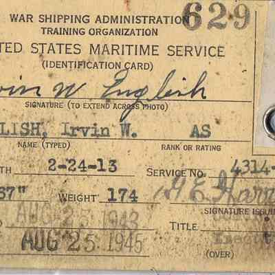 US Maritime Service ID card