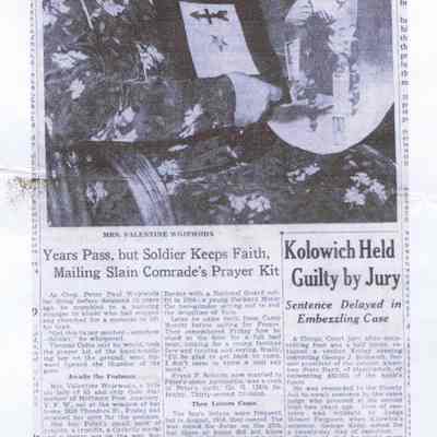 Copies of Newspaper Clippings about Peter Wojewoda