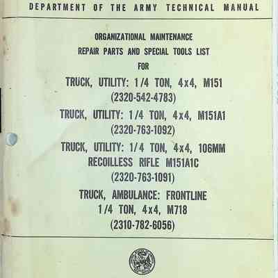Techical Manual for Utility Truck, Ambul