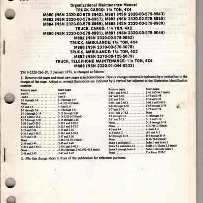 Truck, Cargo, 1-1/4 Ton, Org Main P&T C6