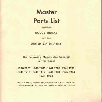 Dodge Trucks Master Parts List