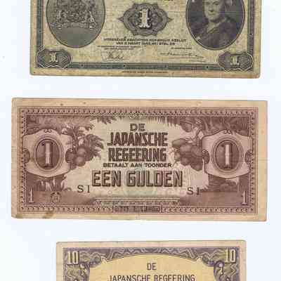 Dutch East Indies Bank Note and Occupation Money